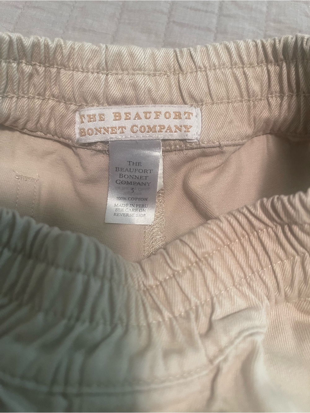 The Beaufort Bonnet Company Khaki Elastic-Waist Kids Shorts - Picture 2 of 4